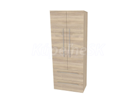Mereo Bino, kúpeľňová skrinka vysoká 163 cm, dvojitá, Multidecor, Blonde Liberty Elm