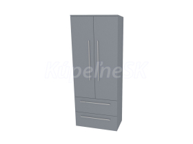 Mereo Bino, kúpeľňová skrinka vysoká 163 cm, dvojitá, Multidecor, Monumentálna sivá