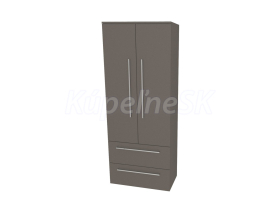Mereo Bino, kúpeľňová skrinka vysoká 163 cm, dvojitá, Multidecor, Lávovo sivá
