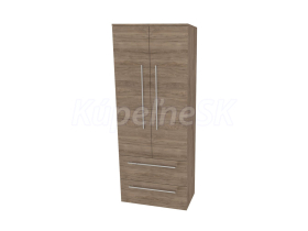 Mereo Bino, kúpeľňová skrinka vysoká 163 cm, dvojitá, Multidecor, Dark Rockford Hic