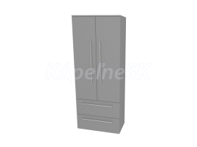 Mereo Bino, kúpeľňová skrinka vysoká 163 cm, dvojitá, Multidecor, Šedá supermat