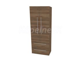 Mereo Bino, kúpeľňová skrinka vysoká 163 cm, dvojitá, Multidecor, Orech Pacifik tabákový