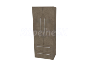 Mereo Bino, kúpeľňová skrinka vysoká 163 cm, dvojitá, Multidecor, Betón Chicago tmavosivý