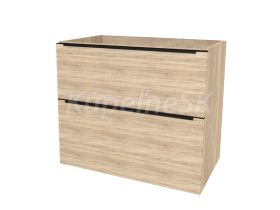 Mereo Mailo, kúpeľňová skrinka 81 cm, čierne madlo, Multidecor, Dub Bardolino