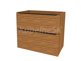 Mereo Mailo, kúpeľňová skrinka 81 cm, čierne madlo, Multidecor, Orech Dijon prírodný