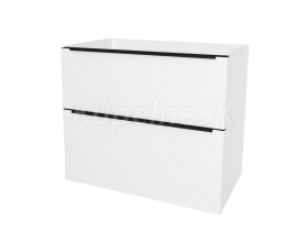 Mereo Mailo, kúpeľňová skrinka 81 cm, čierne madlo, Multidecor, Biela vysoký lesk perlička