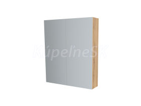 Mereo Kúpeľňová zrkadlová skrinka 60 cm, galerka, 2 x dvierka, Multidecor, Orech Pacifik p