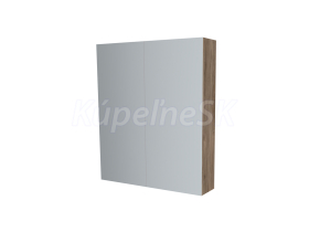 Mereo Kúpeľňová zrkadlová skrinka 80 cm, galerka, 2 x dvierka, Multidecor, Dark Rockford H