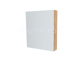 Mereo Kúpeľňová zrkadlová skrinka 60 cm, galerka, 1x dvierka ľavá, Multidecor, Orech Pacif