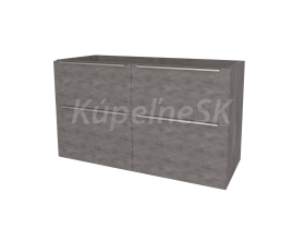 Mereo Mailo, kúpeľňová skrinka 121 cm, chróm madlo, Multidecor, Betón tmavosivý
