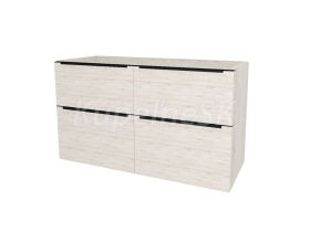 Mereo Mailo, kúpeľňová skrinka 121 cm, čierne madlo, Multidecor, White Loft Pine