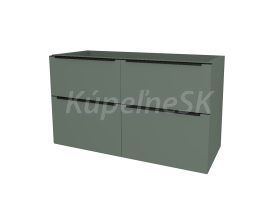 Mereo Mailo, kúpeľňová skrinka 121 cm, čierne madlo, Multidecor, Zelená Verde
