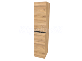 Mereo Mailo, kúpeľňová skrinka vysoká 170 cm, čierne madlo, Multidecor, Orech Pacifik prír