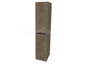 Mereo Mailo, kúpeľňová skrinka vysoká 170 cm, čierne madlo, Multidecor, Betón Chicago tmav