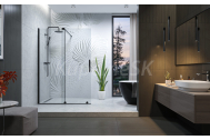 Aquatek OASIS BLACK K2 Walk-In sprchové dvere posuvné 120x200 cm Číre/Chróm lesk 1 vzpera