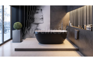 Aquatek DAYTONA BLACK voľne stojaca akrylátová vaňa 160x81 cm 282 L Čierna lesklá/Biela