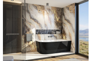 Aquatek INDIANAPOLIS BLACK Ľ,P voľne stojaca akrylátová vaňa 170x80 cm Čierna lesk/Biela
