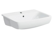 Geberit Selnova Square polozápustné umývadlo 55x45x18,5 cm,otv.pre batériu,prepad,Biele