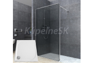 Arttec SIMPLE Walk-In 100x200cm Chróm/sk. Šedé,1x vzpera a vanička z liat.mramoru 100x80cm