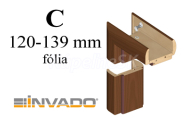 INVADO obložková nastaviteľná zárubňa fólia, pre hrúbku steny C 120-139 mm iba do akc.setu