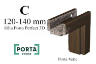 Porta Verte regulovaná zárubňa PortaPerfect 3D hrúbka steny C 120-140mm iba do akciov.setu