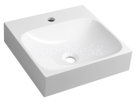 Sapho EMONA umývadlo 40x40cm, liaty mramor, biela