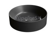 GSI KUBE X keramické umývadlo na dosku, priemer 45cm, čierna mat