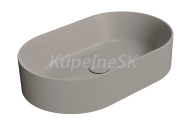 GSI KUBE X keramické umývadlo na dosku, 60x37cm, oválne, tortora mat