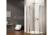 Gelco LORO štvrťkruhový sprchový kút 90x90x200 cm Číre/Chróm R550 2x Lietacie dv. Pravý