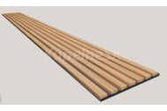 Dekoračný 3D lamelový Akustic panel 265x30x2,4cm Filc MDF Čierna lamela fólia Dub Európsky