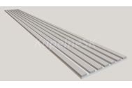 Dekoračný 3D lamelový Akustic panel 265x30x2,4cm Filc MDF Biela lamela CPL Perleťová Sivá