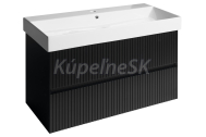 Sapho FILENA umývadlová skrinka 95x51,5x43cm, čierna mat strip