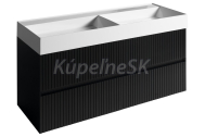 Sapho FILENA umývadlová skrinka 118x51,5x43cm, čierna mat strip