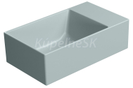 GSI KUBE X keramické umývadlo 40x23cm, bez otvoru, ghiaccio mat