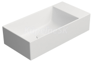 GSI KUBE X keramické umývadlo 50x25cm, bez otvoru, pravé/ľavé, biela mat