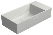 GSI KUBE X keramické umývadlo 50x25cm, bez otvoru, pravé/ľavé, cenere mat