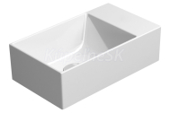GSI KUBE X keramické umývadlo 40x23cm, brúsená spodná hrana, bez otvoru, biela mat