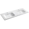 Sapho ARECA dvojumývadlo 141x51,5cm, liaty mramor, biela AC141