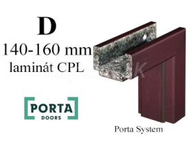 Porta SYSTEM obložková zárubňa, fólia CPL, hrúbka steny D 140-160 mm iba do akciového setu