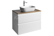 Aqualine ALTAIR umývadlová skrinka s doskou 78,5x61,8x45,2 cm,2 zásuvky,Biela/Dub Emporio