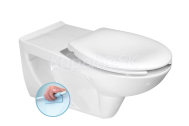 Sapho ETIUDA WC závesné predĺžené, Rimless, biela+Handicap WC sedátko Biela