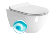 GSI PURA závěsná WC mísa, Swirlflush, 55x36 cm, bílá ExtraGlaze+WC sedátko Slim SoftClose