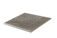 Rako QUARZIT Outdoor schodovka rektif. hnedá matná reliéf, mrazuv. 60x60x2 cm R11B DCH6673