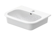 Duravit D-Code keramické zápustné umývadlo 54,5x43,5 cm,otvor pre bat,prepad Biela