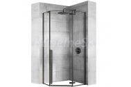REA Diamond Black päťuholníkový sprchový kút 80x80 cm, krídlové 6mm Číre/Čierna matná Ľ/P