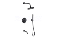 Besco VEO I sprchový set podomietková batéria s výtokom+hlavová sprcha+ručná sprcha,Čierna