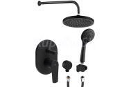 Aqualine LOTTA podomietkový sprchový set s pákovou batériou, 2 výstupy, čierna mat