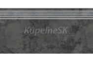 Cersanit QUENOS GRAPHITE STEPTREAD 29,8X59,8 schodovka-zdob.gres,hlad.,rektif.,mraz.,R10B