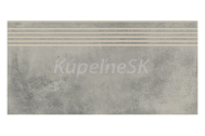 Opoczno Foggy Night mrazuvzdorná rektifikovaná schodovka 30x60x0,8cm R10B SvetloŠedá matná