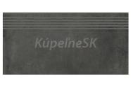Opoczno Foggy Night mrazuvzdorná rektifikovaná schodovka 30x60x0,8 cm R10B Grafitová matná